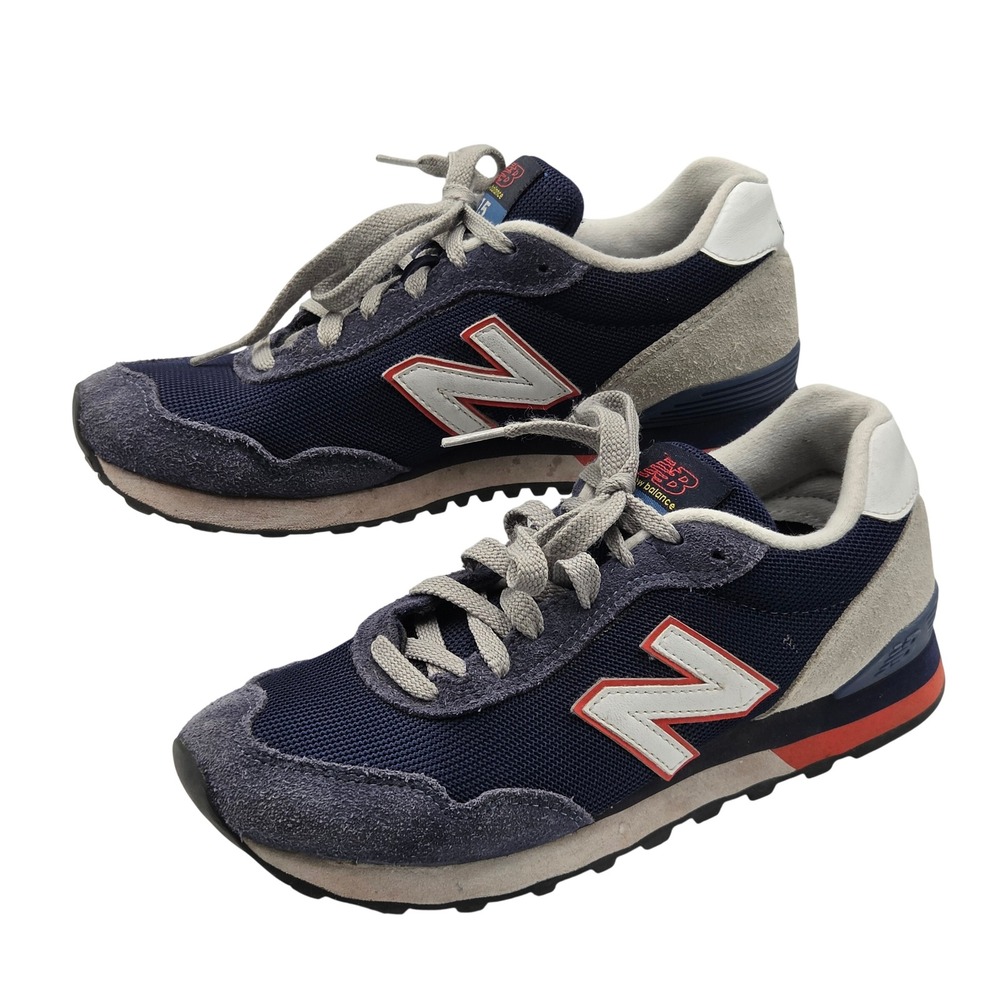 New Balance 515 Sneakers Mens 7 Blue Grey Red Suede Mesh Trainers ML515WR3